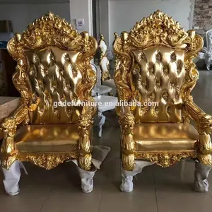 GD-TC003@1Cheap price wooden frame Love seater with white fabric leather king chair foshan wholesale