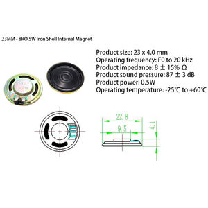 Caixa customizável do metal 23*4mm Orador redondo ultra-fino de 8ohm 0.5W com ímã interno para brinquedos & monitores médicos da pressão sanguínea - Product Image 2
