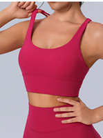 Sujetadores deportivos transpirables y ecológicos para mujer con tiras, compresión ligera, espalda cruzada, acolchados, para yoga y entrenamiento, con soporte.