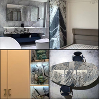 Dalles de marbre blanc éléphant de luxe avec veines grises pour comptoirs de cuisine Carreaux de plafond Panneau mural Carreaux de sol en marbre Escalier