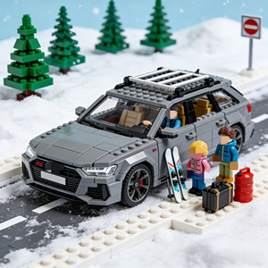 Ensemble de blocs de construction en plastique DIY Scène Urbaine Ville Pluvieuse Supercar Personnalisée pour Adultes, Collection et Cadeau - Product Image 2