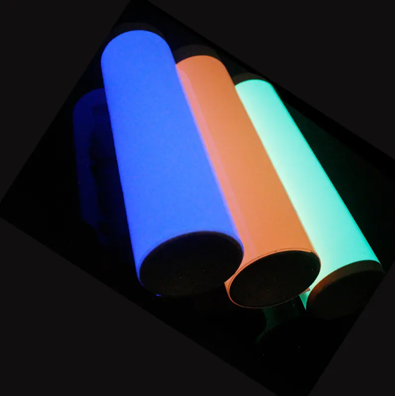 In die dunkle matte pvc selbst-kleber photolumineszierende night glow acryl kunststoff blatt vinyl papier produkte für harz zeichen bord