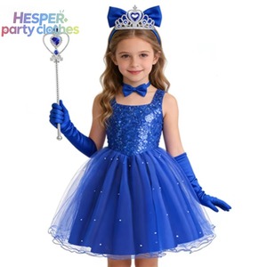 Vestido de princesa HESPER de alta calidad, disfraz infantil de Halloween, vestido azul para juegos de rol como personajes de películas y series de televisión, vestido de Cindy. - Product Image 1