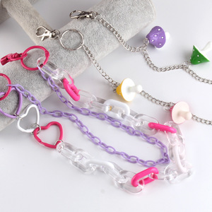 โซ่คาดเอวรูปหัวใจเรซิ่นสองชั้น โซ่คาดเอวแฟชั่นสำหรับผู้หญิง จี้รูปเห็ดอะคริลิก สไตล์ฮิปฮอป โซ่คล้องกางเกงสุดเทรนดี้ - Product Image 4