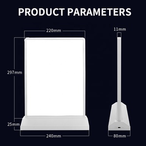 A4/A5 hình chữ nhật Double Sided LED quảng cáo menu ánh sáng hộp uống hiển thị đứng sạc pin độ sáng cao Tempered - Product Image 5