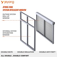 Fenêtre à Volet Roulant en Aluminium Systématisé avec Stores Intégrés, Double Vitrage, Étanche, Économe en Énergie, Ombrage Intégré