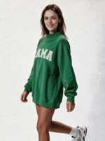 Sweat-shirt à col montant pour femme, longueur allongée, avec logo brodé personnalisé, vente en gros, pull pour femme