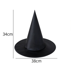 Sombrero de Bruja para Halloween, Accesorio de Disfraz para Fiesta de Halloween, Color Negro - Product Image 3