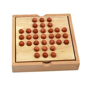 Rompecabezas de Madera Europeos para Niños y Adultos, Juego Clásico de Solitario de Canicas, Rompecabezas de Ajedrez - Product Image 1