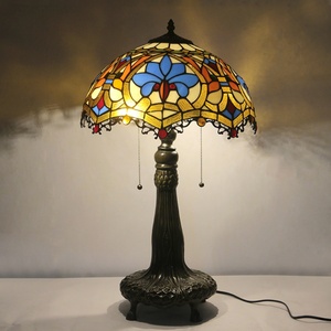 Lámpara de Escritorio LED de Estilo Europeo LongHuiJing de 16 Pulgadas con Vidrio de Colores, Pantalla Multicolor, Brazo Flexible, Alimentación CA, Ajustable y Decorativa - Product Image 1