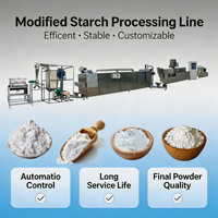 Extrudeuse bivis robuste et fonctionnelle pour la fabrication d'amidon alimentaire, 500 kg/h, pour amidon de tapioca et de maïs modifié