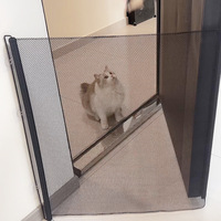 Barrière de sécurité rétractable automatique pour animaux de compagnie, écologique, pour escaliers intérieurs, filet d'isolation pour chiens et chats, sans perçage