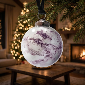 <b>Purple</b> Marble <b>Christmas</b> Ball Ornament Hanging Tree <b>Decoration</b> Holiday Home Decor - Product Image 3