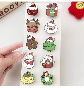 Mignon dessin animé noël broche broche métal Badge père noël renne bonhomme de neige accessoires pour les vacances - Product Image 4