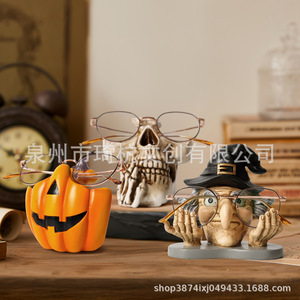 Halloween Resin Ornament Pumpkin Skull <b>Eyeglasses</b> Holder Desktop Decoration Indoor Decor - Product Image 5