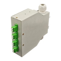 Kotak Terminal Serat Optik 4 Port 8 Core LC/APC Single Mode DIN Rail, Isolasi Tinggi untuk CATV RF Overlay & Jaringan HFC