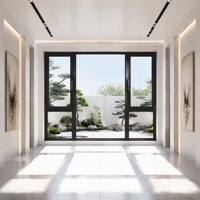 Fenêtre à battant en aluminium à rupture de pont thermique, cadre fin, visière de 20 mm, pour maison, villa, appartement, balcon et bâtiment commercial