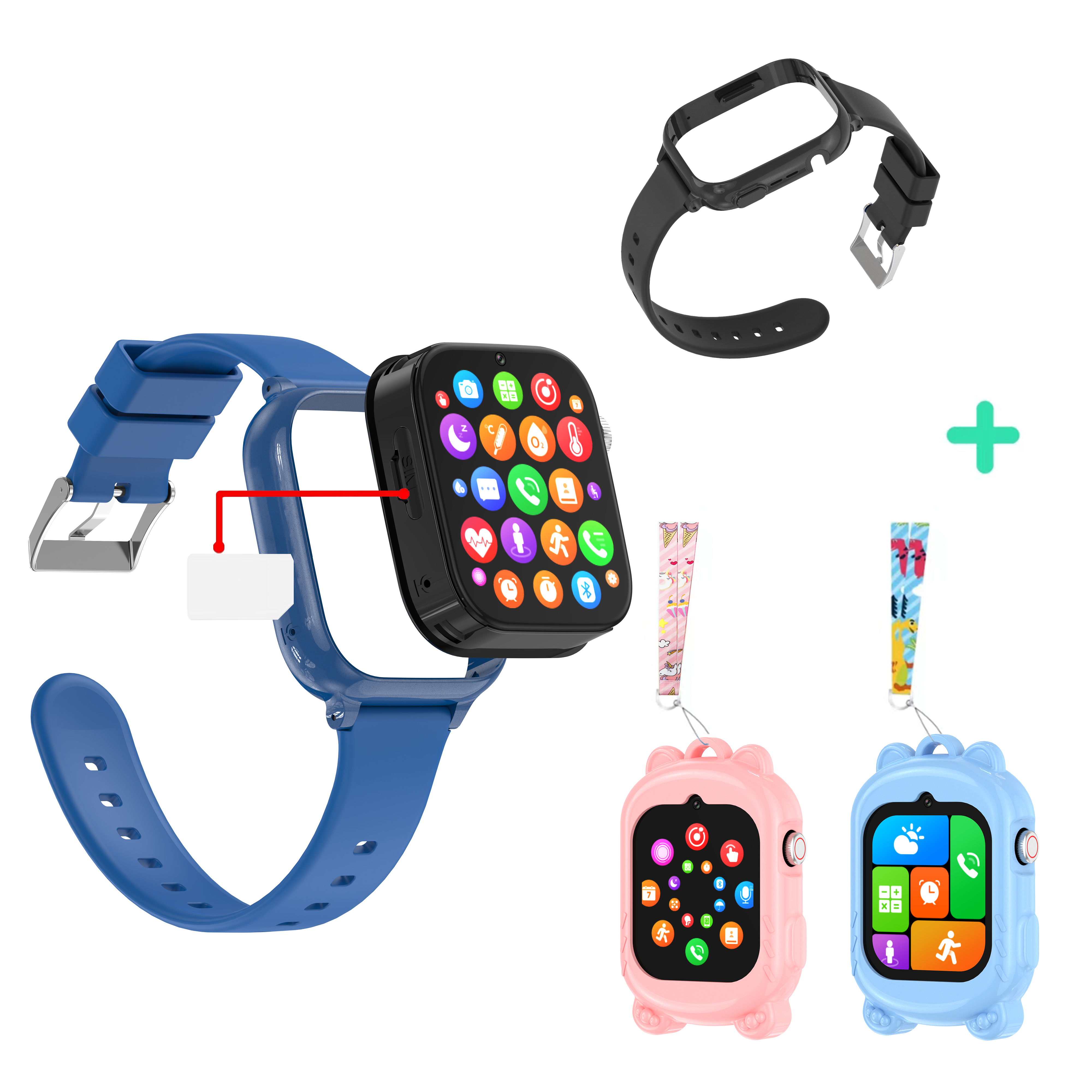Reloj inteligente T53 para niños, pantalla de 1,83 