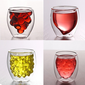 <span class=keywords><strong>Tasse</strong></span> en <span class=keywords><strong>verre</strong></span> borosilicaté épais transparent Double paroi café whisky <span class=keywords><strong>verre</strong></span> à vin pour boissons de jus de lait - Product Image 2