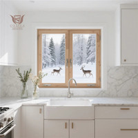 Ventana de Madera Revestida de Aleación de Aluminio Térmica Personalizada, Diseño Abatible de Acero Inoxidable, Bajo Mantenimiento, Doble Vidrio Templado para Baño