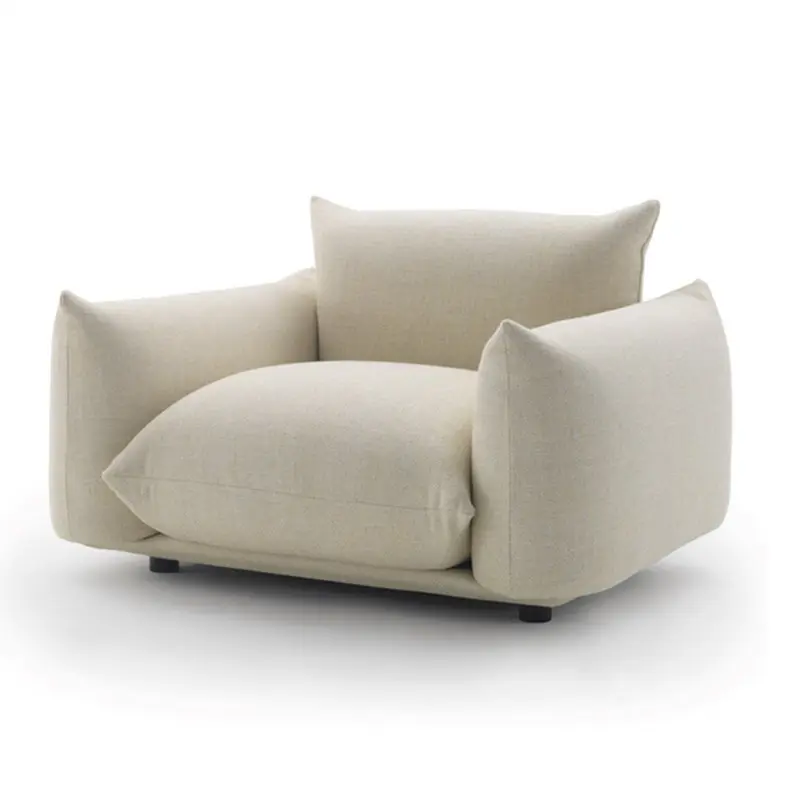 Customized Italian Minimalism Design Furniture Marenco Style Velvet Fabric Living Room Sofa Set