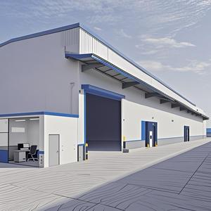 Estructura de Acero de Una o Varias Vías para Taller o Almacén con Grúa Aérea, Estructura de Acero de Alta Resistencia para Parque Industrial - Product Image 6
