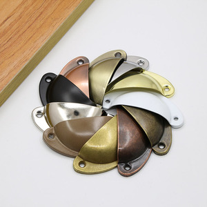 Retro Metal Kitchen Drawer Cabinet <strong>Door</strong> Handle Cupboard <strong>Door</strong> Furniture Antique Cup Pull Shell Vintage Cabinet <strong>Knob</strong> Drawer Handle - Product Image 1