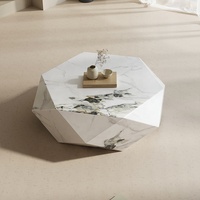 Table basse en ardoise pour salon de villa, ensemble de tables basses en marbre vert et pierre frittée, mobilier de décoration