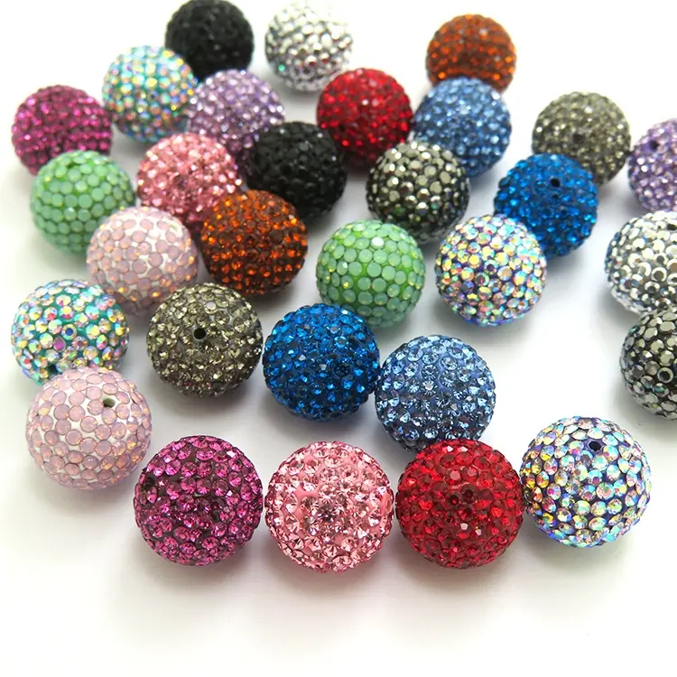 Multiwarna 10Mm Berlian Bulat Kristal Disco Bola Manik-manik untuk Gelang Anting Pembuatan Perhiasan