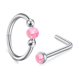 Anneau de nez en acier titane plaqué or, lot de 2 pièces, clou de nez Aobao, anneau sans soudure, <span class=keywords><strong>fermeture</strong></span> de septum nasal, bijoux de corps pour mariage - Product Image 5