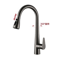 Robinet de cuisine extractible en acier inoxydable 304, pivotant à 360 degrés, anti-éclaboussures, pour évier de cuisine