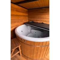 Sauna extérieur populaire et abordable, salle de vapeur, baignoire spa, salle de sauna, baignoire, bois de cèdre rouge du Canada, panoramique, bar