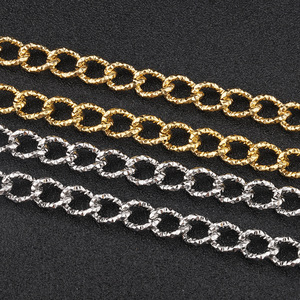 Cadena de Acero Inoxidable Dorada de 1.6mm de Grosor, Eslabones Trenzados, Cadena para Suéter DIY, Joyería Decorativa, Accesorio de Moda Unisex - Product Image 1