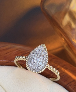 Bague Xinfly en or 18 carats AU750 avec diamant naturel 0,20 ct, bijou de fiançailles, alliance de mariage, design personnalisé - Product Image 2