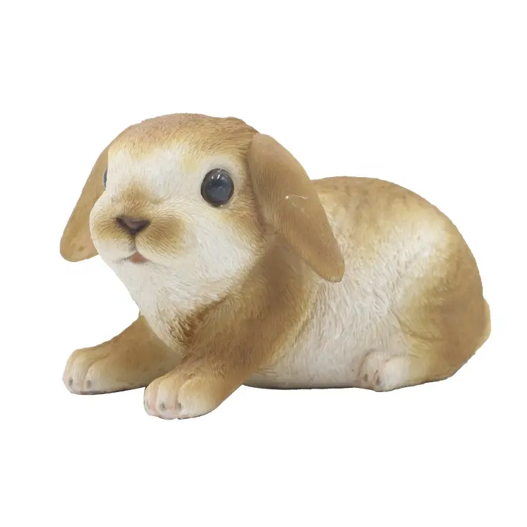 Diseño personalizado lindo animal escultura resina conejo arte realista polyresin bebé estatuilla de conejos %