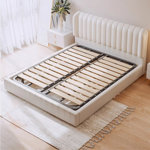 <span class=keywords><strong>Lit</strong></span> <span class=keywords><strong>de</strong></span> chambre moderne et luxueux avec rangement, en <span class=keywords><strong>tissu</strong></span> crème, rembourré, doux et confortable, tailles King/Queen, vente en gros d'usine - Product Image 4