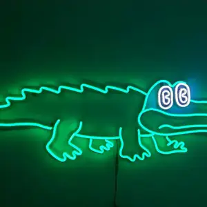 마리오 라이트 사인 게이터 네온 Led 사인 벽 장식 공룡 애니메이션 네온 빛 장식 침실 어린이 남자 동굴