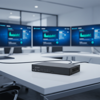 Mini PBX IP de Escritorio para 45 Llamadas Simultáneas, Teléfono VoIP para 220 Usuarios, 2 Puertos FXS/4FXO