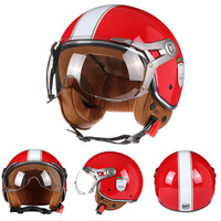 Casque de moto électrique BLD ABS, style semi-couvrant, unisexe, quatre saisons, universel, rétro, pour la sécurité des motards