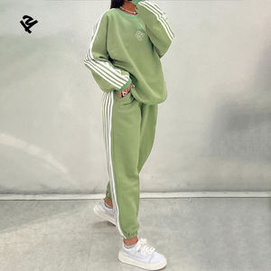 Tute Personalizzate da Donna con Strisce Laterali, Completi Autunno Inverno, Set 2 Pezzi con Felpa a Righe e Pantaloni Larghi - Product Image 4