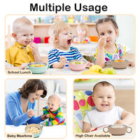Ensemble d'alimentation pour bébé en silicone avec logo personnalisé, comprenant un bol et une assiette, pour tout-petits, produits et fournitures de sevrage