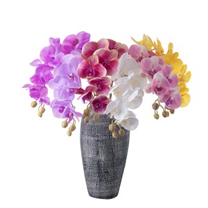 Fleur artificielle CallaFloral Phalaenopsis Orchidée, branche unique en PVC, décoration intérieure, ameublement de la maison - Product Image 5