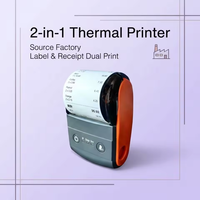 Printer Barcode Thermal Mini Stick Portabel 58mm USB//Type-C Baterai 2000mAh Pencetakan Stiker Jelas untuk Pasar Malam