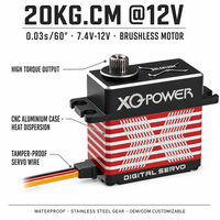 Moteurs Servo à Vendre XQ-POWER XQ-BLS8120H 20KG 12V Brushless Étanche Boîtier Aluminium Engrenage Métallique pour UAV VTOL Vente en Gros