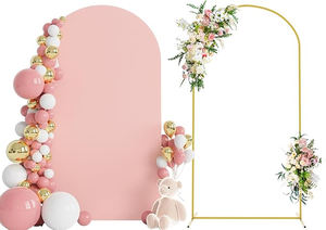 Gold Arch <b>Backdrop</b> Metal <b>Stand</b> Frame Set , Firm Frame Make <b>Backdrop</b> Frame Be Widely Used on Various Occasions for Many Times - Product Image 2