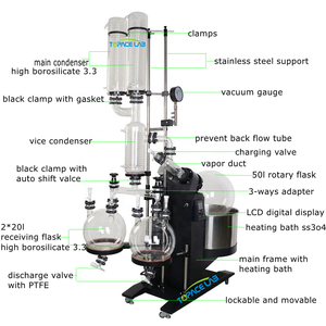Topacelab évaporateur rotatif levage auto 10L 20l 50l évaporateur rotatif en verre levage automatique évaporation rotative <span class=keywords><strong>prix</strong></span> vape - Product Image 5