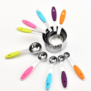 High Quality <b>Measuring</b> <b>Spoons</b> Cup Set Stainless Steel <b>Measuring</b> Cup Multi Color Soft Handle <b>Measuring</b> <b>Spoon</b> for Kitchen Baking - Product Image 4