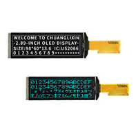Modul Layar PMOLED 2,89 Inci 20x4 Karakter dengan Driver US2066 Antarmuka SPI/I2C/Paralel