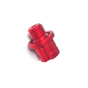 Piezas de torneado cnc pequeñas de aluminio anodizado, chorro de arena colorido rojo personalizado de alta precisión - Product Image 4