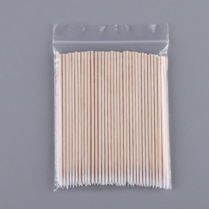 100 bâtonnets de coton avec manche en bois, petite tête pointue pour tatouage des sourcils, maquillage, <span class=keywords><strong>ongles</strong></span>, bâtonnets en bois de 10 cm - Product Image 6